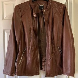 Brown Faux Leather Jacket x a.n.a a new approach